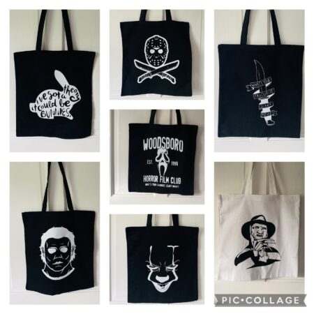 Horror Themed Cotton Tote Bags
